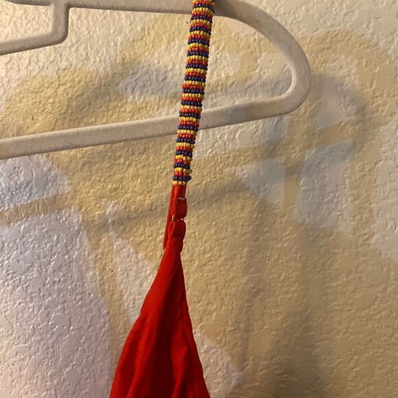NWT FARM Rio Beaded Strap One-Piece Swimsuit in red.  Size Small - Picture 11 of 12